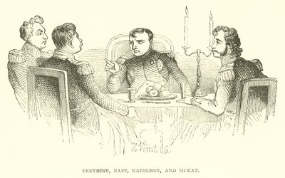 Berthter, Rapp, Napoleon og Murat (gravering) av French School