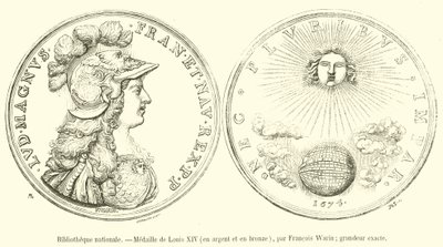 Nasjonalbiblioteket, Medal of Louis XIV, i sølv og bronse (gravering) av French School