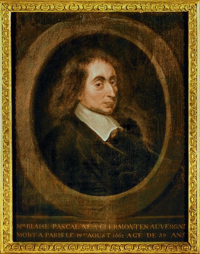 Blaise Pascal … (olje på lerret) av French School
