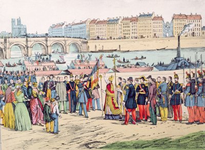 Velsignelse av flaggene i Paris før kolonistenes avgang til Algerie i 1843, 1935 av French School