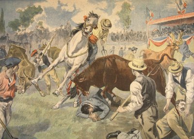 Blodig ulykke i Arles, illustrasjon fra Le Petit Journal: Supplement illustre, 1898 av French School