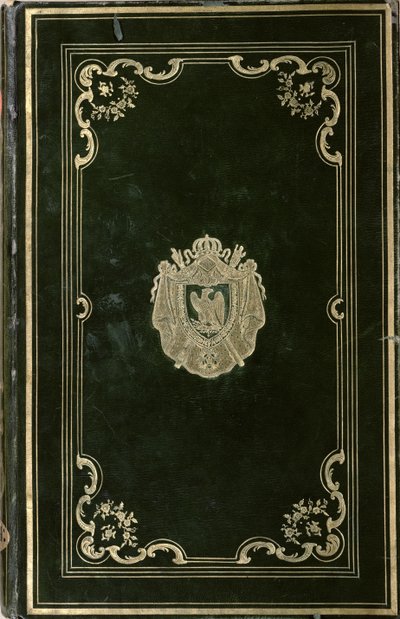 Bokbind med våpenskjoldet til Napoleon Bonaparte (1769-1821) (grønt skinn og gull) av French School