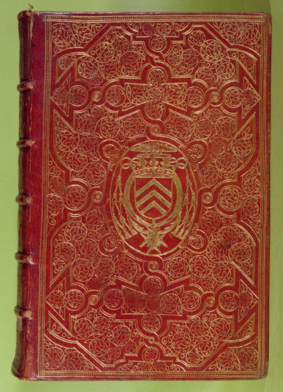 Bokomslag med våpenskjoldet til Armand-Jean du Plessis, kardinal Richelieu (1585-1642) (rødt lær og gull) av French School