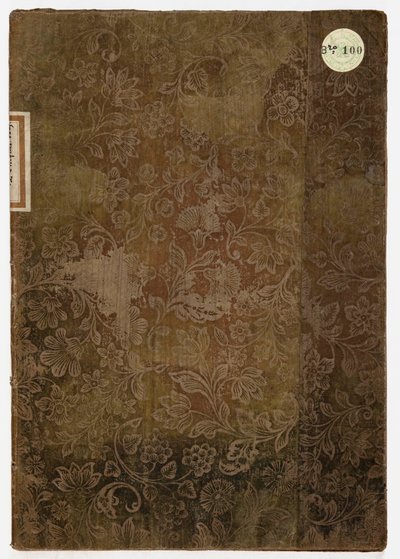 Bok om etikette til hertugpalasset i Lucca, Lucca, 1805 (brodert tekstil og papir) av French School