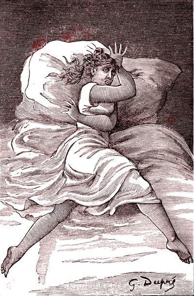 Grensende hysteri. 1887 (gravering) av French School
