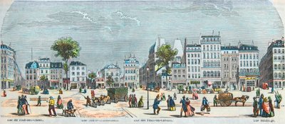 Boulevard des Filles du Calvaire og Boulevard du Temple - Rue Pont aux Choux - Rue des Filles-du-Calvaire - Rue Saintonge - Gravert i "Tableau-de-Paris" av Edmond Texier 1852 av French School