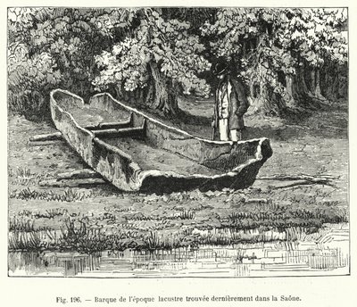 Braque fra den lakustrine perioden nylig funnet i Saone (gravering) av French School