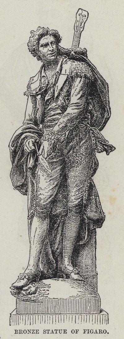 Bronsestatue av Figaro (gravering) av French School