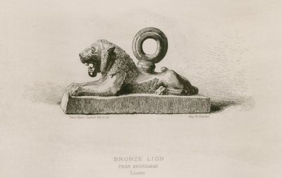 Bronseløve, fra Khorsabad, Louvre (gravering) av French School
