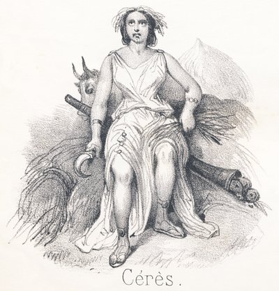 C Ceres: Datter av Saturn og Cybele Hun ble utnevnt til gudinnen for land eller jordbruk av French School