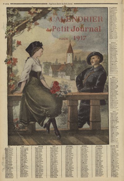 Kalender for 1917 (fargelitografi) av French School