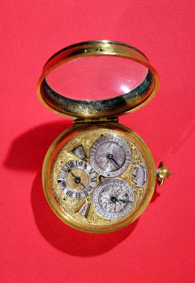 Kalenderklokke, ca. 1690 (forgylt messing) av French School