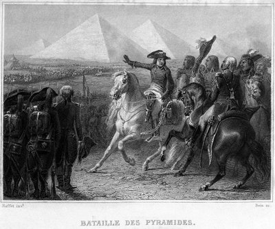 Campaign (Expedition) of Egypt (1798-1801): Battle of the Pyramids (1798) - in “” French Revolution”” by Thiers. 19th century av French School