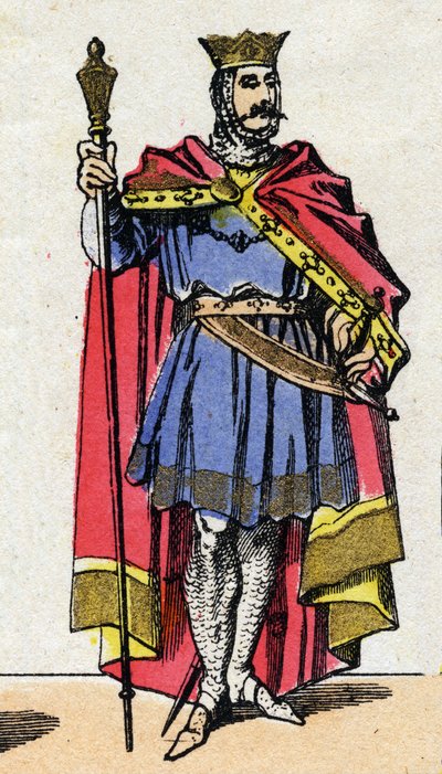 Capetian Dynasty: Portrait of Hugues Capet (940-996) King of the Franks from 987 to 996. Epinal imaging from the end of the 19th century. Private collection. av French School