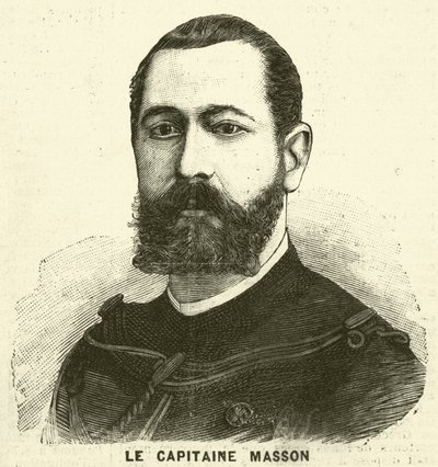 Kaptein Pierre Masson , fransk soldat og oppdagelsesreisende (gravering) av French School