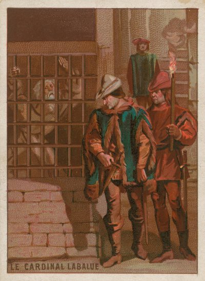 Kardinal Jean La Balue i fengsel i 1469 av French School