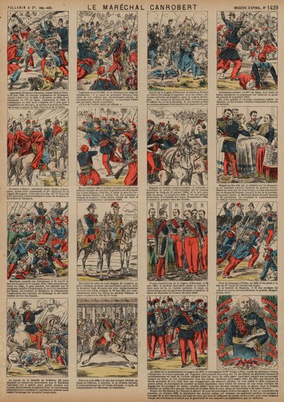Karriere til den franske marskalken Francois Certain de Canrobert (farget gravering) av French School