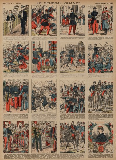Karriere til den franske general Alfred Chanzy (farget gravering) av French School