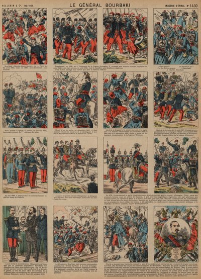 Karriere til den franske generalen Charles-Denis Bourbaki (farget gravering) av French School
