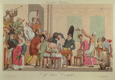 Karikatur av Cafe des Aveugles, ca. 1800 av French School