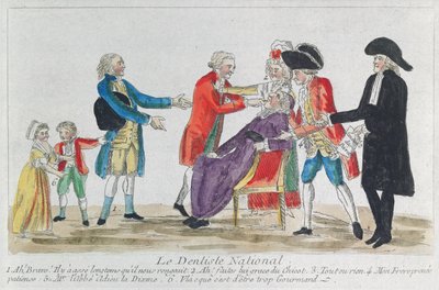 Karikatur av nasjonaliseringen av kirkeeiendom i Frankrike under den franske revolusjonen, 1792 av French School