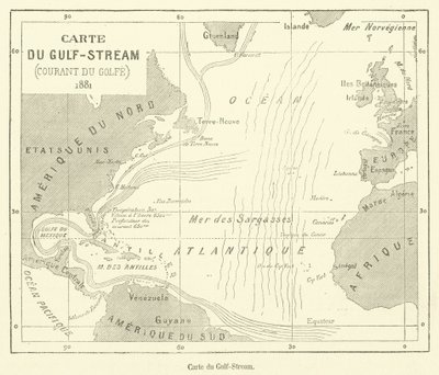 Carte du Gulf-Stream (gravering) av French School