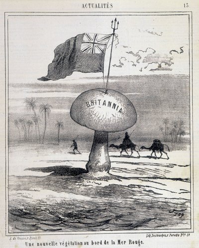 Tegneserie: Ny vegetasjon ved Rødehavet (britisk sopp som koloniserer Egypt) - 01/02/1868 av French School