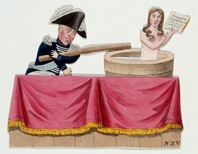 Tegneserie som viser kong Charles X (1757-1836) i form av guignols som benektet det konstitusjonelle charteret på den tiden da kongen avskaffet pressefriheten i juli 1830 (Saint Cloud-ordinanser). Gravering rundt 1830. Paris, Musee Carnavalet av French School
