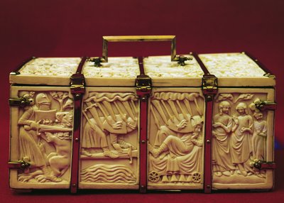 Kist med scener fra romansk litteratur, 1330-tallet av French School