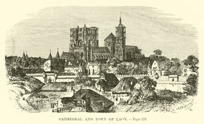 Katedralen og byen Laon av French School