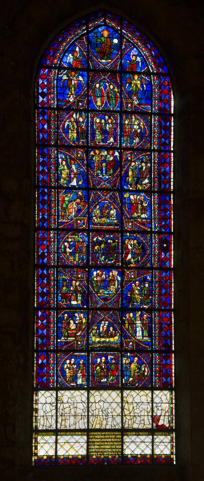 Cathedral of Chartres, glassmalerier: liv til apollinær helgen og kor av engler av French School