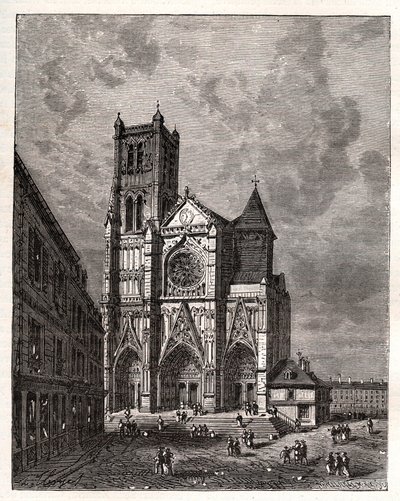 Cathedrale Saint-Etienne de Meaux - Seine-et-Marne - gravering i "La France illustrée: geografi, historie, statistisk administrasjon" av V.A. Malt-Brown. 1884 av French School