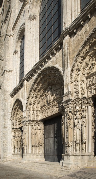 Cathedrale de chartres, portal kongelig fasade vest av French School