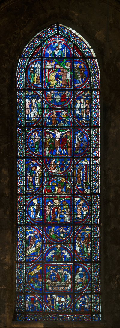 Cathedrale de chartres, farget glass: typologi lidenskap av French School