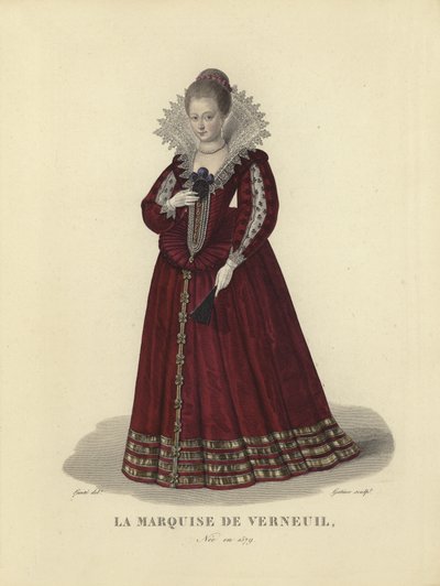 Catherine Henriette de Balzac dEntragues, Marquise de Verneuil, mistress of King Henry IV of France av French School