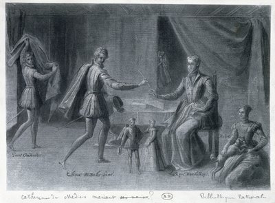 Catherine de Medici (1519-89) og hennes dverger av French School