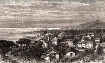 Cayenne - Commune en outre mer Guyane - engraving in “La France illustree: geography, history, statistical administration” by V.A. Malt-Brown. 1884 av French School