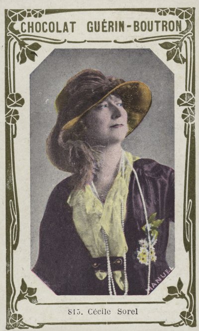 Cecile Sorel (farget bilde) av French School