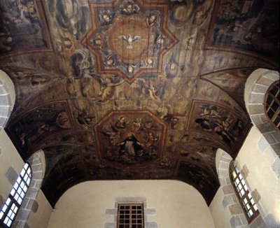 Taket i det tidligere dominikanerklosteret (sykehus) (1664). 1600-talls maleri. Dinan, Cotes d