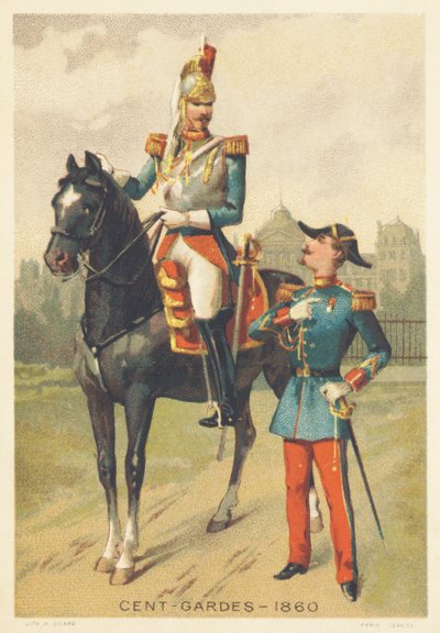 Centengudes i 1860 (Elite Cavalry Corps ansvar for den personlige garde av keiser Napoleon III, opprettet i 1854, oppløst i 1870) av French School