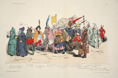 Politisk askeseremoni, fra La Caricature, pub. 1833 (håndfarget litografi) av French School