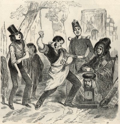 Champs-Elysees (Champs Elysees) - Dynamometer - Gravering i "Tableau-de-Paris" av Edmond Texier 1852 av French School