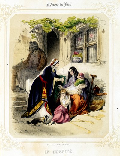 Veldedighet. Forelsket i Sauvageots gode, andre halvdel av 1800-tallet. av French School