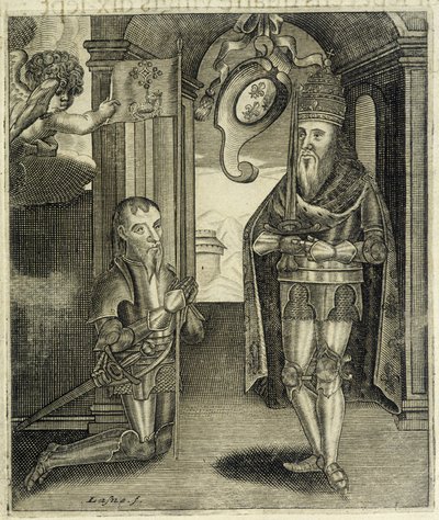 Charlemagne og grev Toulouse Torsin (eller Chorson) - i "History of the Counts of Toulouse" av Guillaume de Catel, Toulouse av French School