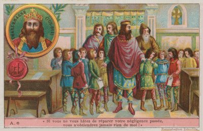 Charlemagne, grunnlegger av det karolingiske riket (768-814) av French School