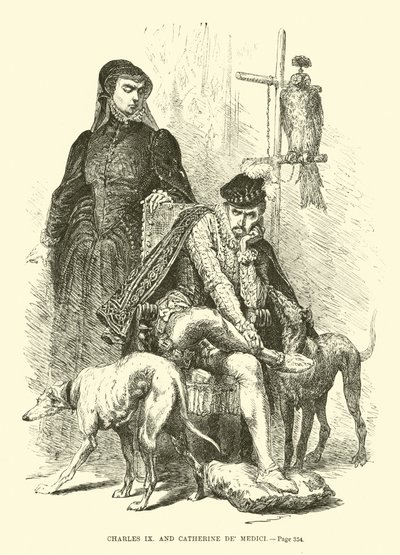 Charles IX og Catherine de Medici av French School