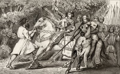 Charles VI (1368-1412) den gale får beskjed om et bakholdsangrep i skogen nær Angers, fra 