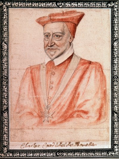 Charles de Bourbon (1523 - 1590), erkebiskop av Rouen (tegning) av French School