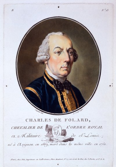 Charles de Folard, fra Portraits of Great Men, Illustrious Women, and Memorable Subjects of France, publisert 1787-92 av French School