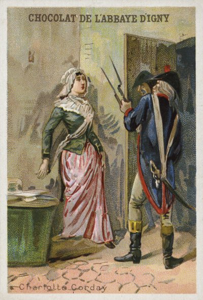 Charlotte Corday, leiemorder til den franske revolusjonære Jacobin-lederen Jean-Paul Marat av French School